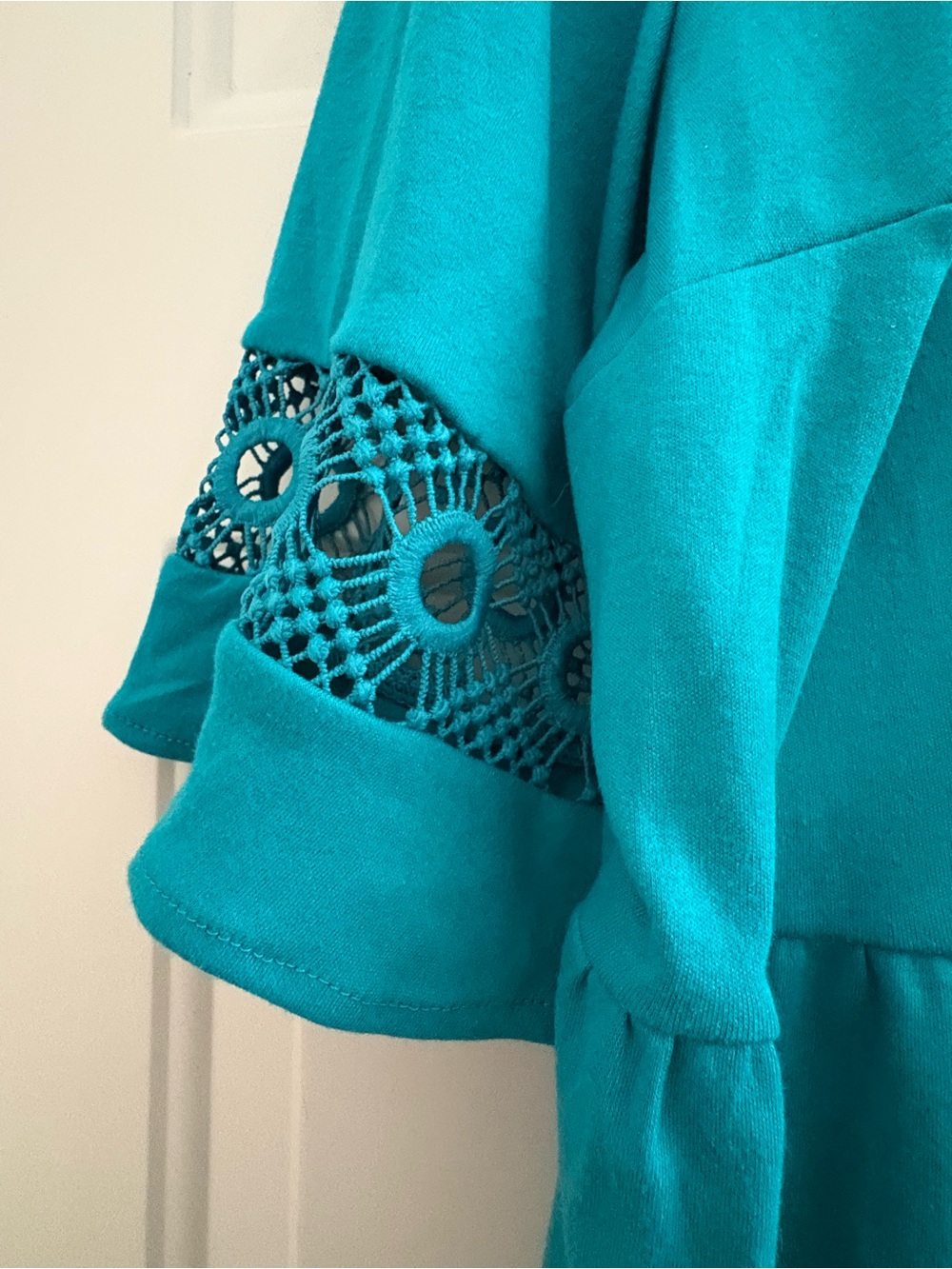 Woman Within Teal Embroidered Maxi Dress - Picture 3 of 4